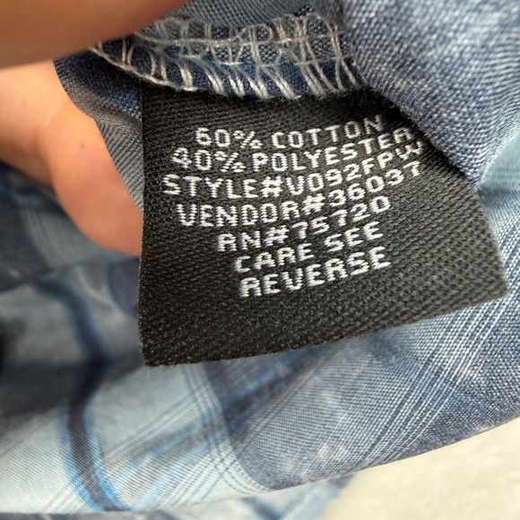 NEW BKE Vintage Mens Blue Plaid Snap Button Western Shirt Standard Fit M NWT - Picture 9 of 9